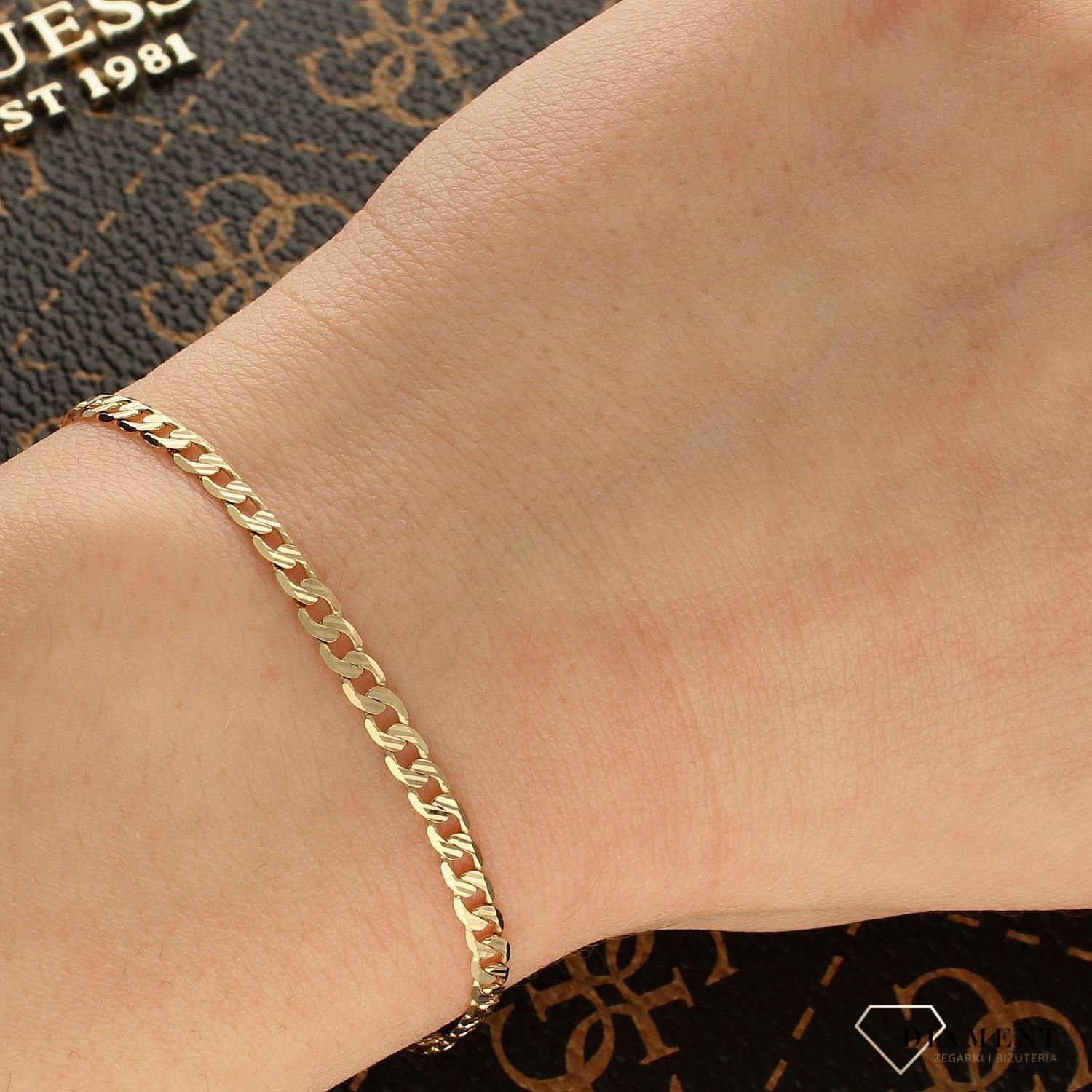 Złota bransoletka 585 pancerka pave 3 mm DIA-BRA-1102-080 PAVE 585 3mm (1).jpg